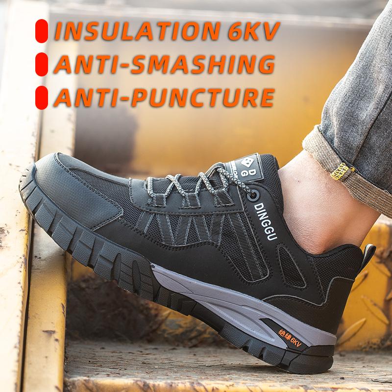 Рабочая защитная обувь с изоляцией 6 кВ, мужские неразрушимые защитные ботинки от ударов и проколов, рабочие кроссовки
