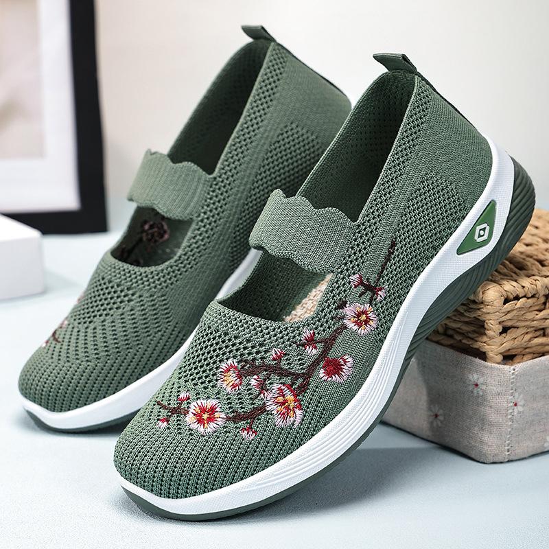 Women's Shoes Large Size Casual Shoes Summer New Fly-woven Breathable Mesh Shoes Soft Sole Comfortable Shoes Women's
