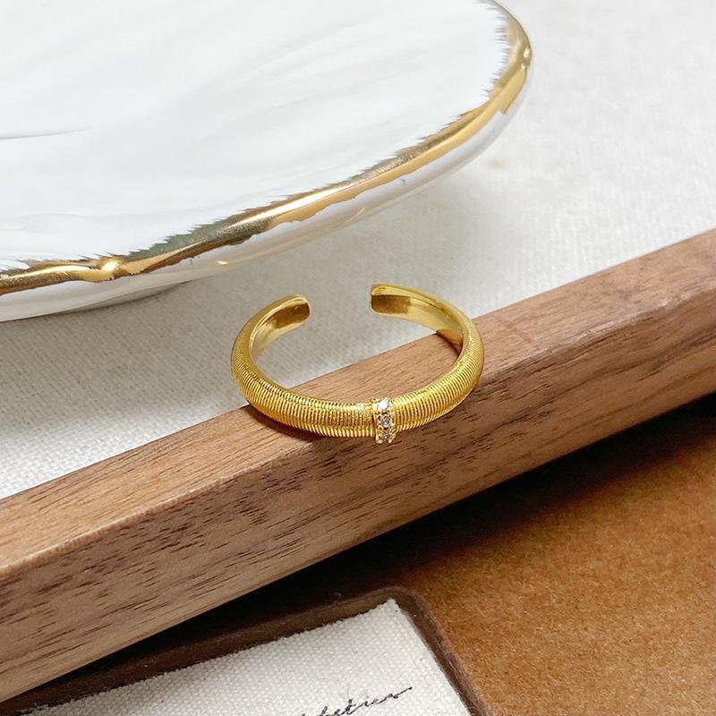 Итальянское ретро дугообразное матовое кольцо Zir*****Pen средневековое винтажное бамбуковое сочленение личность легкая роскошь парное кольцо женское