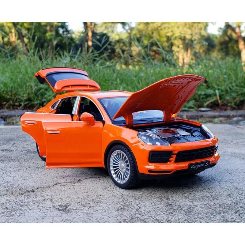 1/24 Porsche Cayenne S SUV Модель автомобиля из литого металла Моделирование Звук Свет Игрушки Коллекционные предметы Подарки на день рождения для детей