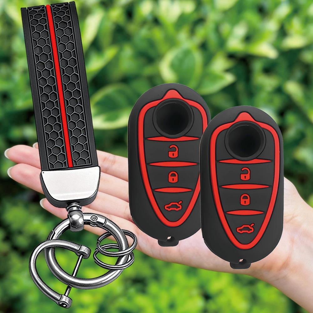 Keychain Silicone Car Remote Accessories Key Cover Holder for Alfa Romeo Giulietta Myth Junior 4C Romeo Mito Myth 159 GTO GTA