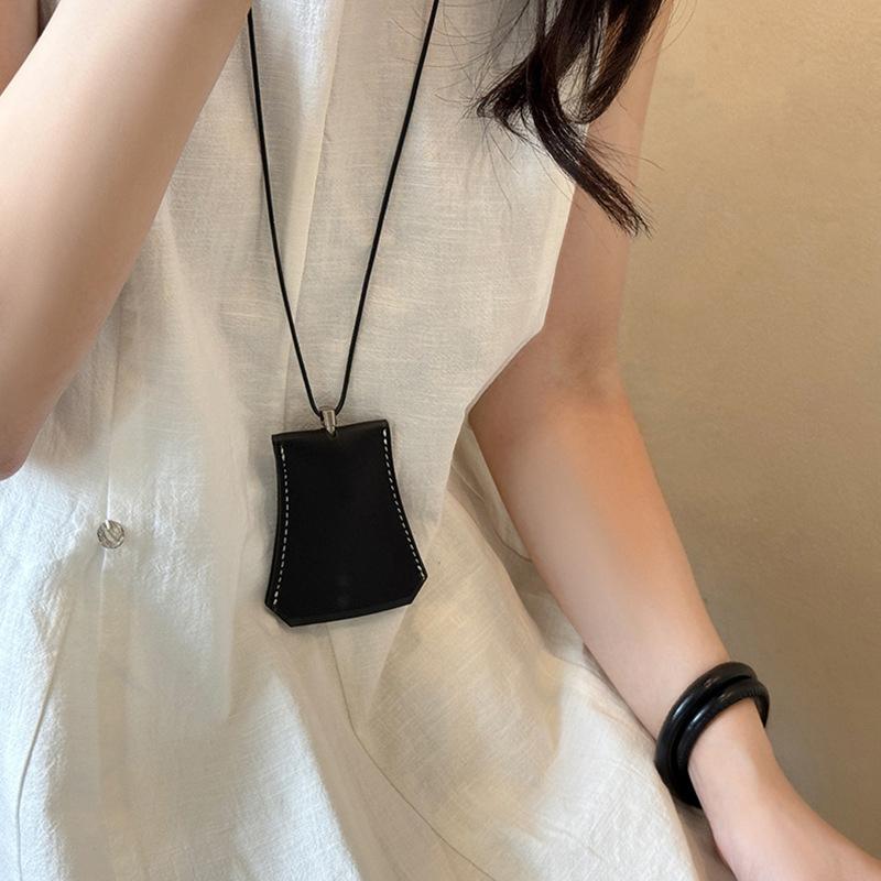 Сумка для хранения очков, подвеска, унисекс, кожаный чехол, солнцезащитные очки, брелок, цепочка, портативная, цветная сумка для чтения, ожерелье