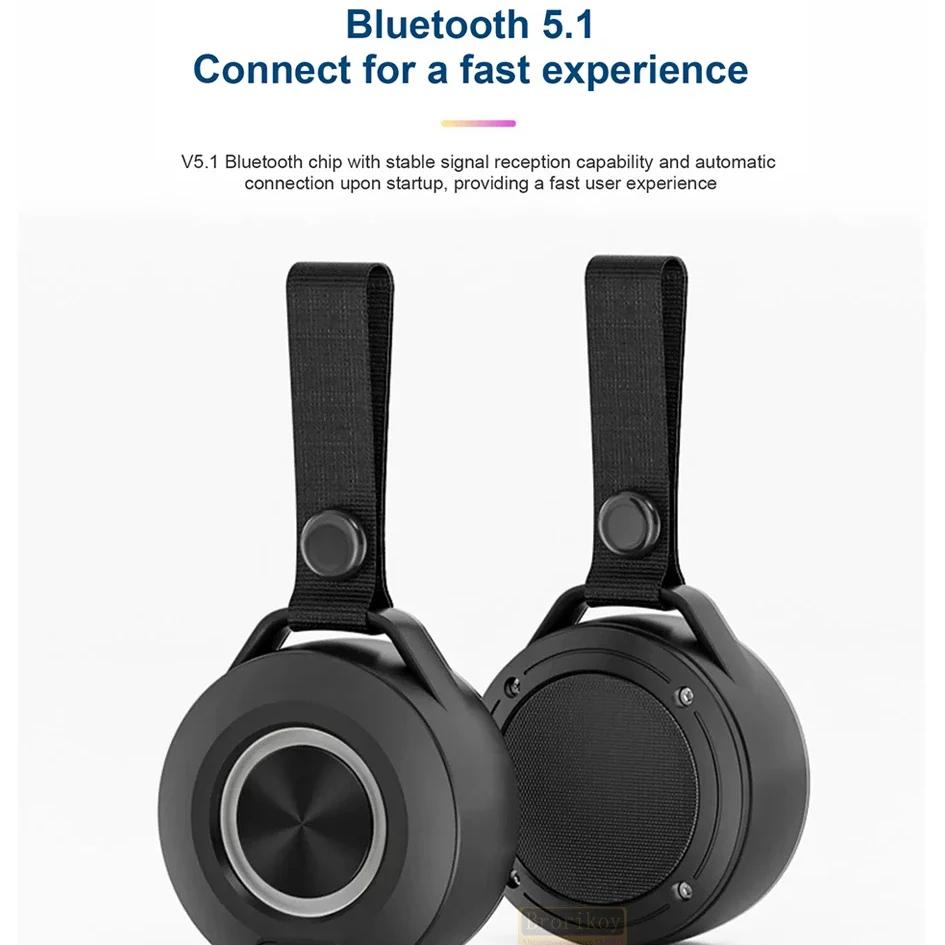 Беспроводная Bluetooth колонка Звук Свет Ритм Сабвуфер Стерео Музыкальный центр Громкая связь На открытом воздухе Водонепроницаемая Портативная Мини-колонки