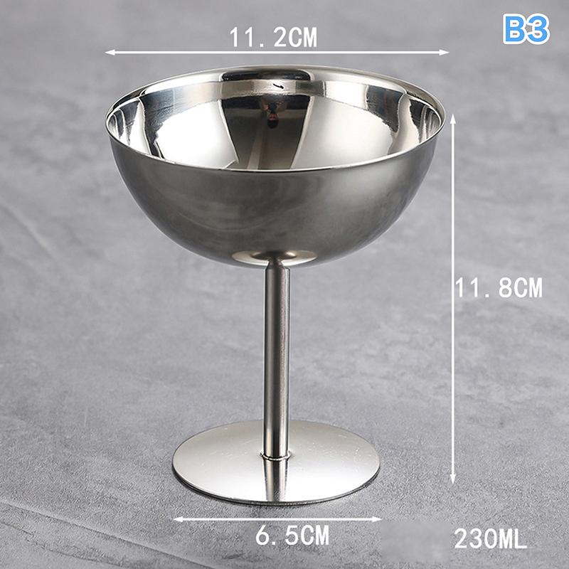 Retro High-Foot Dessert Cup 304 Stainless Steel Luxury Container for Ice Cream Cocktails Pudding Hotel & Restaurant Quality