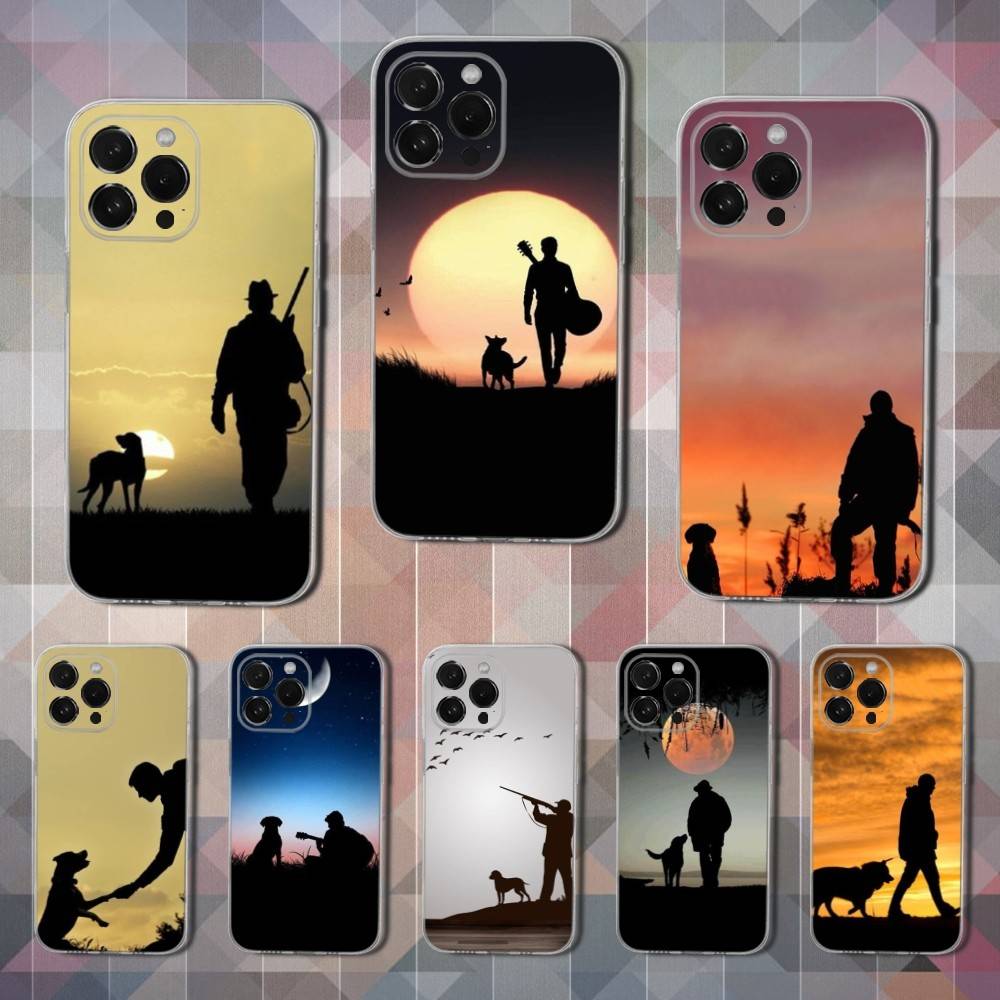 Hunter Dog For iPhone 12,Mini,16,X,17,Plus,11,Max,13,XR,15,Pro,14,SE,XS,Transparent Soft Cover Case