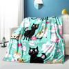 Cartoon Cat HD Printed Flannel Blanket  Baby  Girl  Boy  Office Camping Picnic Blankets for Children  Sofa Blanket  Soft Thin Blanket