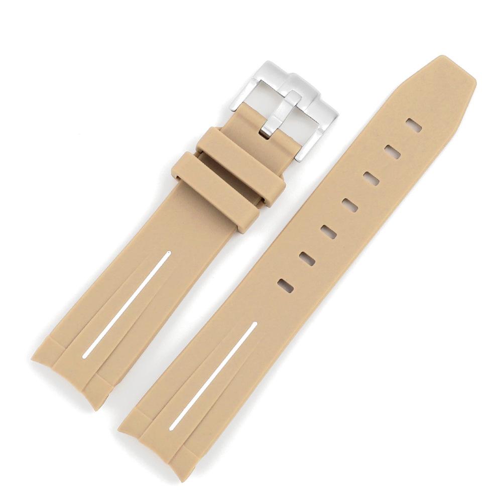 Curved Interface Rubber Watch Strap 20mm Men Women Waterproof Sports Watch Band for Moonswatch Watchband Watch Accessories