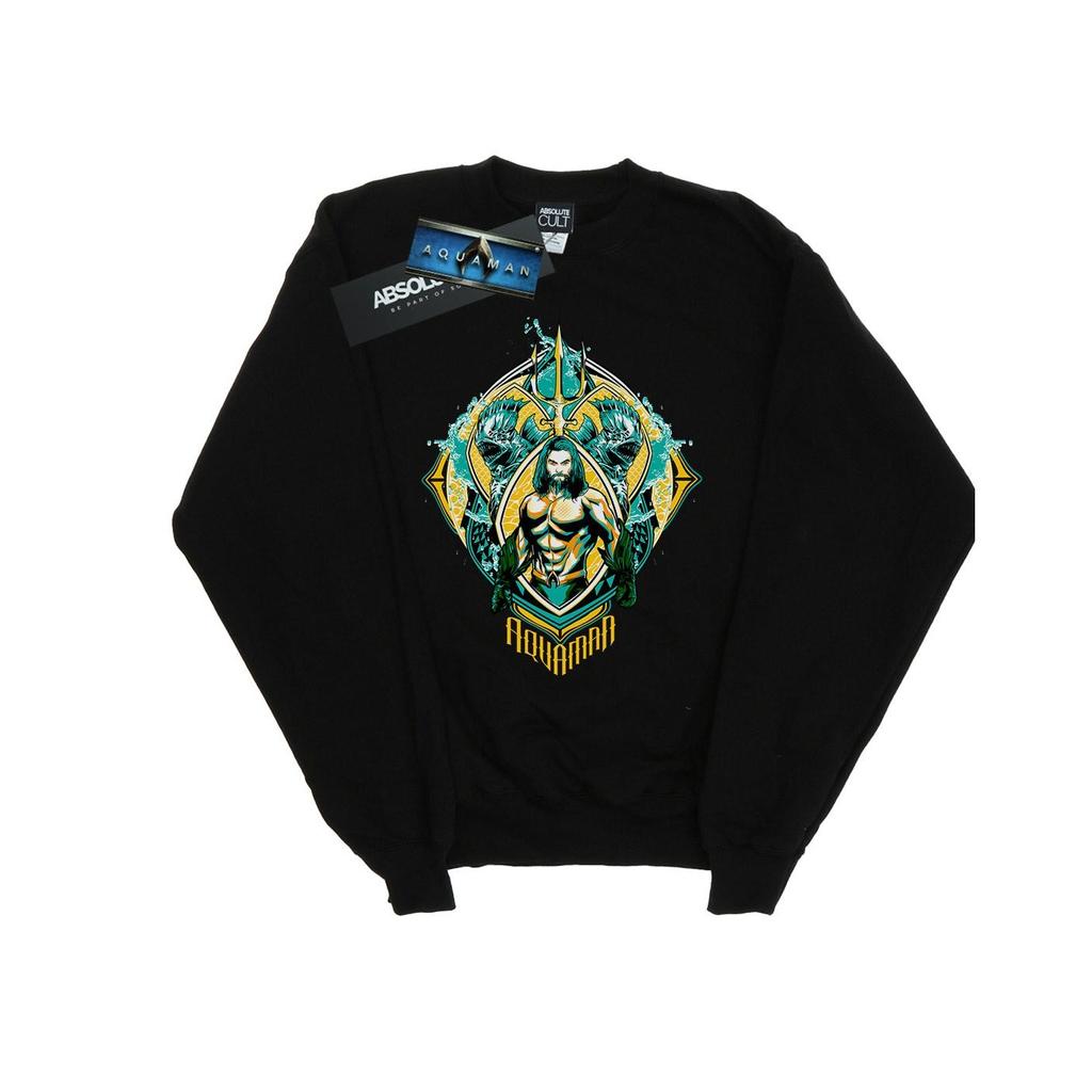 DC Comics Mens Aquaman The Trench Crest Sweatshirt