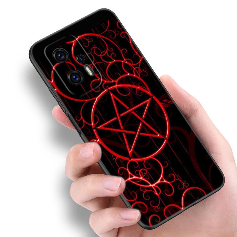 Pentagram 666 Demonic Satanic Black Silicone Phone Case For Xiaomi POCO X3 X4 NFC F5 M3 M4 M6 X5 X6 Pro F3 F4 GT 5G C55 C65 M5