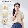 La Chapelle Girls' Puff Sleeve Shirt with Doll Collar