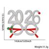 1PC Christmas Glitter Party Glasses Frames with 2026 Designs Decorations Accessories for Christmas Party Favors Holiday Favors