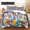 Набор постельного белья Digimon Adventure Аниме Односпальный Двуспальный Полный Queen King Размер Набор для кровати Взрослый Ребенок Спальня Приключение Монстр Мультфильм Постельное белье
