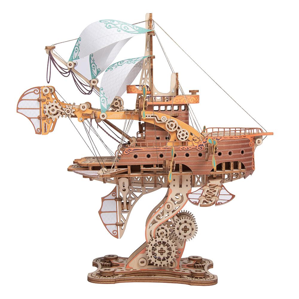DIY 3D Wooden Puzzle Fantastic Spaceship Popular Assembly Model A Birthday Gift for A Boy Steampunk Computer Room Decor Toys