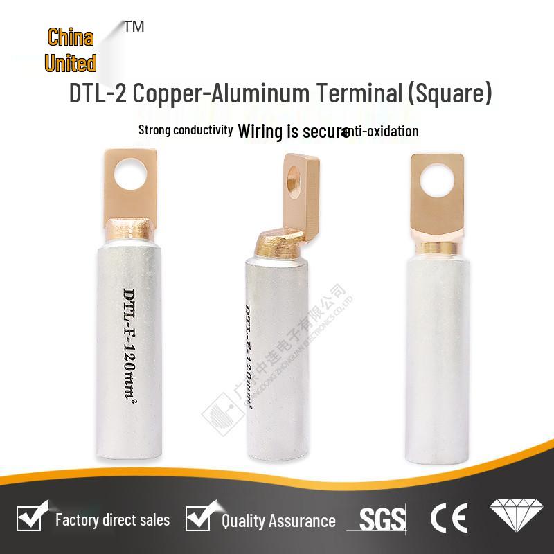 DTL-2 Copper-Aluminum Square Millimeter Cold Crimp Terminal Lug