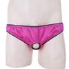 Men Briefs Sissy Silk Satin Frilly Open Hole Bikinis Crossdressing Panties Underwear