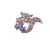 1PC Shiny Crystal Rhinestone Fox Brooch with Floral Accents for Women