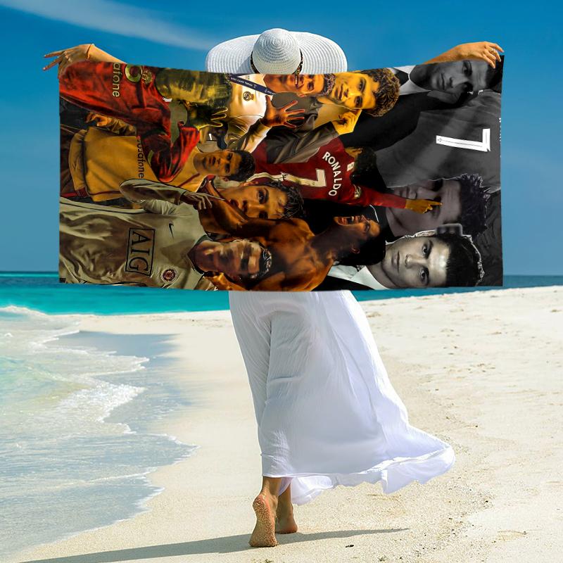 1pc Ronaldos Evolution Football Microfiber Quick Dry Beach Towel Absorbent Soft Oversized Sand Free Towel for Travel Pool Gym Swimming Yoga 20a51