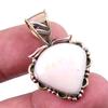 Natural Pink Opal Gemstone 925 Solid Sterling Silver Two Tone Pendant 1.25" c4T57