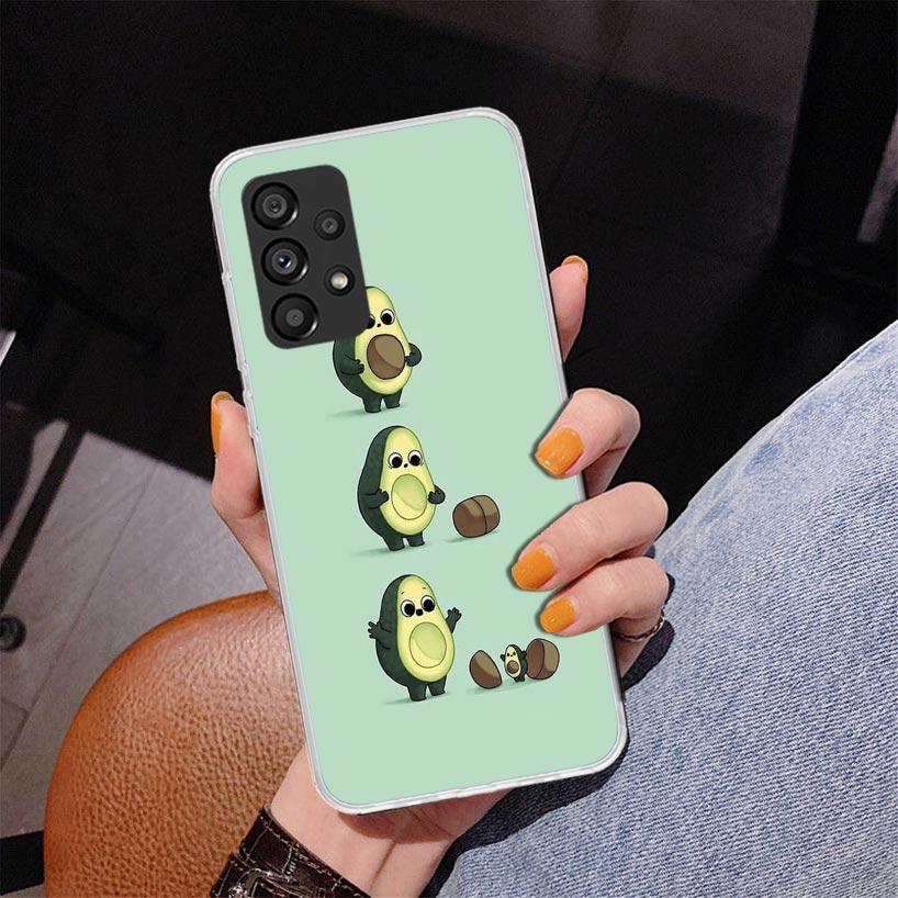Мультяшный чехол для телефона с авокадо для Samsung Galaxy A17 A37 A57 A16 A26 A36 A56 A15 A14 A13 A55 A54 A53 A35 A34 A33 A25 A24 A23