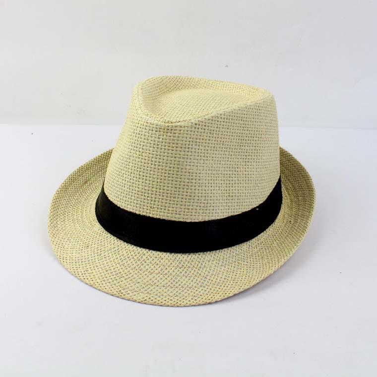 European and American Straw Braid Adult Jazz Hat - British Style Outdoor Beach Hat