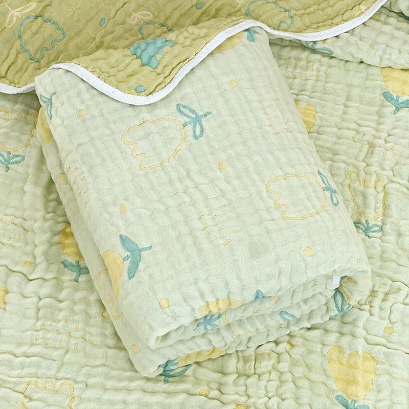 Baby Bamboo Cotton Gauze Blanket Cartoon Jacquard Infant Bath Towel Air Conditioner Cover Soft Wrinkled