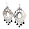 [M7996] - Silver Black 'Carmen' Earrings