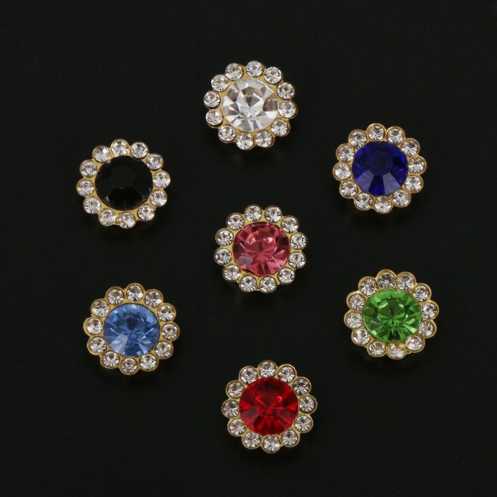 DIY Craft Hat Accessories Flower-shaped Crystal Glass Stone Clothes Decoration Rhinestone Buttons