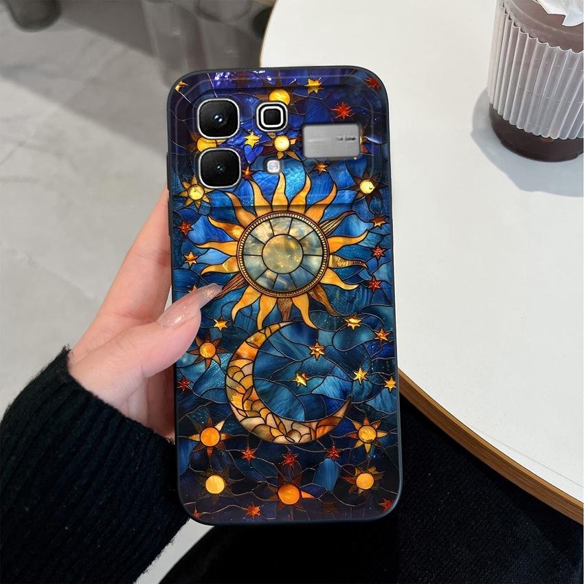 Для Infinix Note 60 Pro Ultra 50 40 Pro+ 50X 50S 40X 30 Pro VIP 30i Note Edge Чехлы для телефонов Мистическое Искусство Солнца и Луны Защита Камеры Легкий Бампер