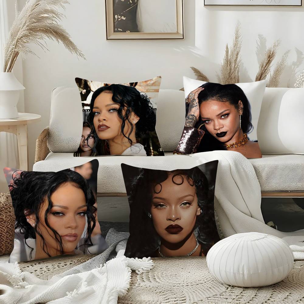 Популярная певица R_Rihanna Наволочка для дома, общежития, спинки стула, короткий плюш, двусторонняя печать, подушка для офисного сна