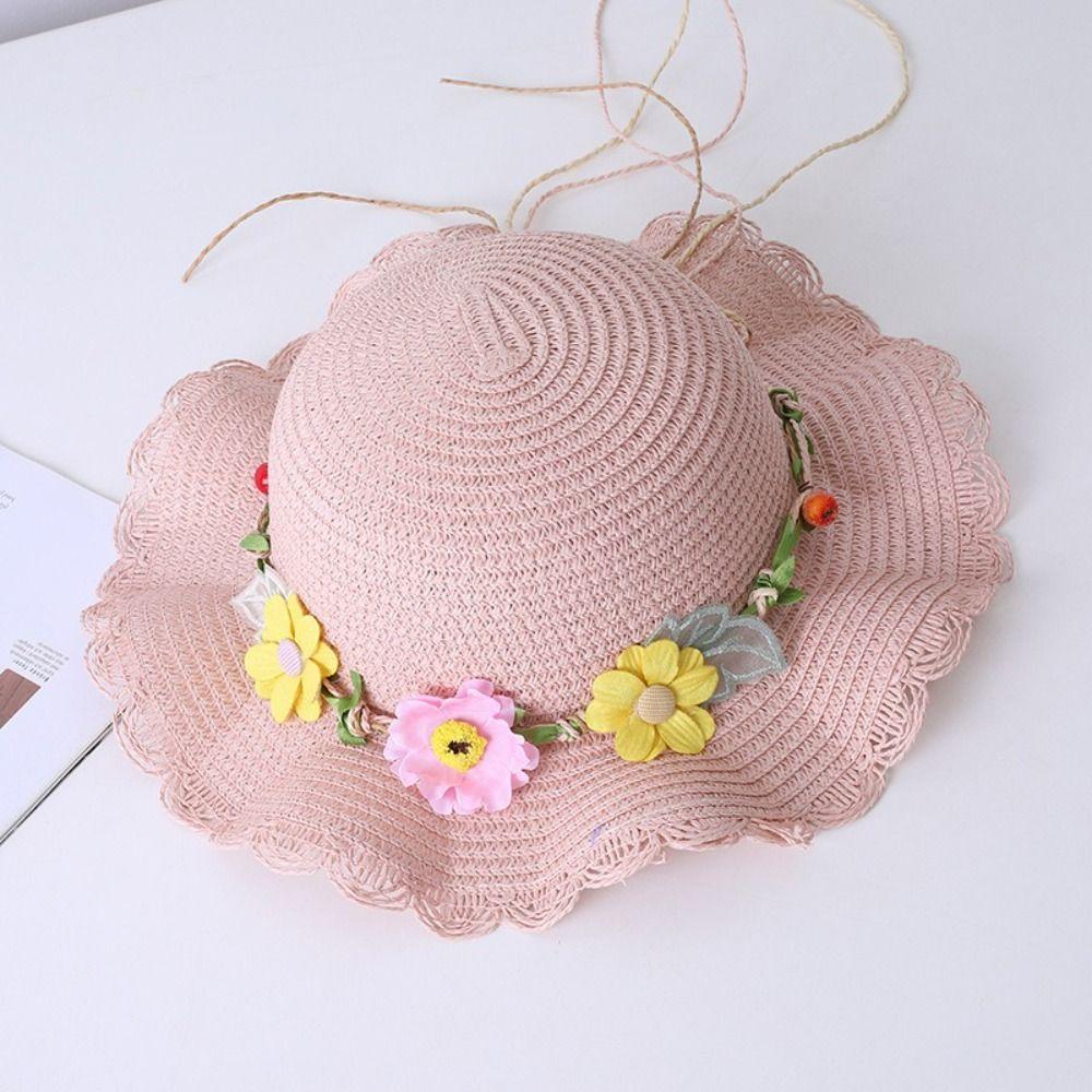 Cute Kids Sun Hat 2-8 Years Straw Hat Fashion Girls Sun Hat Beach
