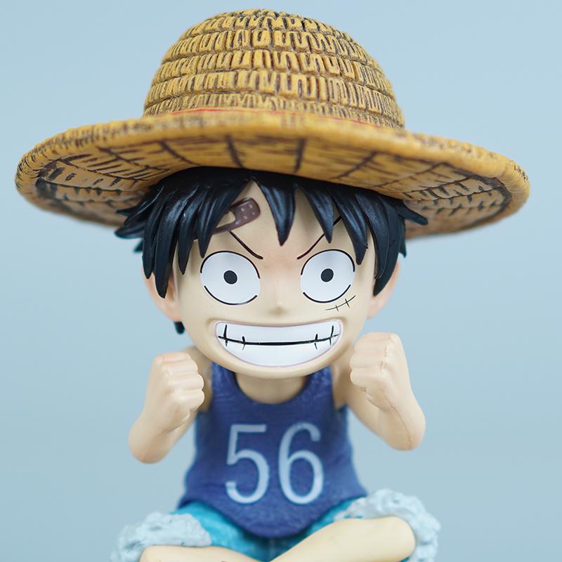 9 см Аниме One Piece Детство Луффи Сидящая Поза Фигурки Маленький Размер ПВХ Модель Персонажа Игрушка Настольное Украшение Коллекционный Подарок