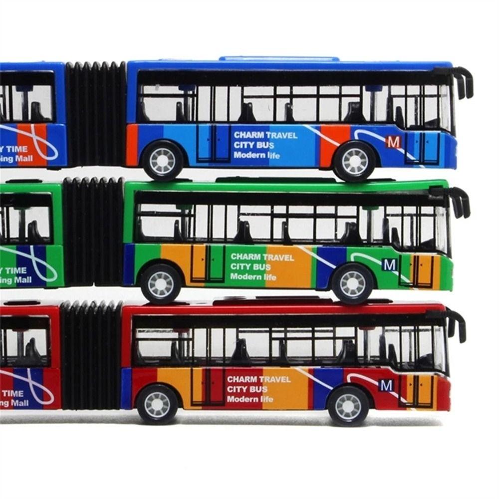 Vehicles Car Bus Model Pull Back and Go Articulated Bus Diecast Bus Toy Pull Back Toys Bus Model