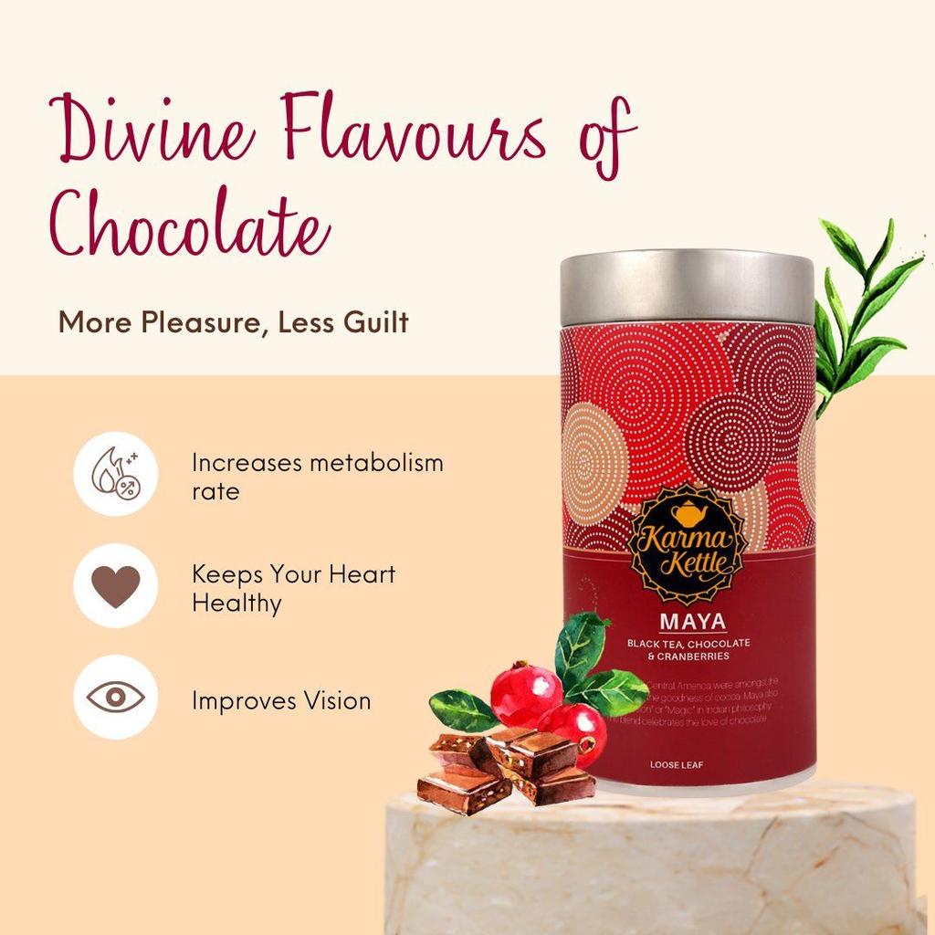 Black Tea with Chocolate and Cranberries (75 G), Maya, Karma Kettle
