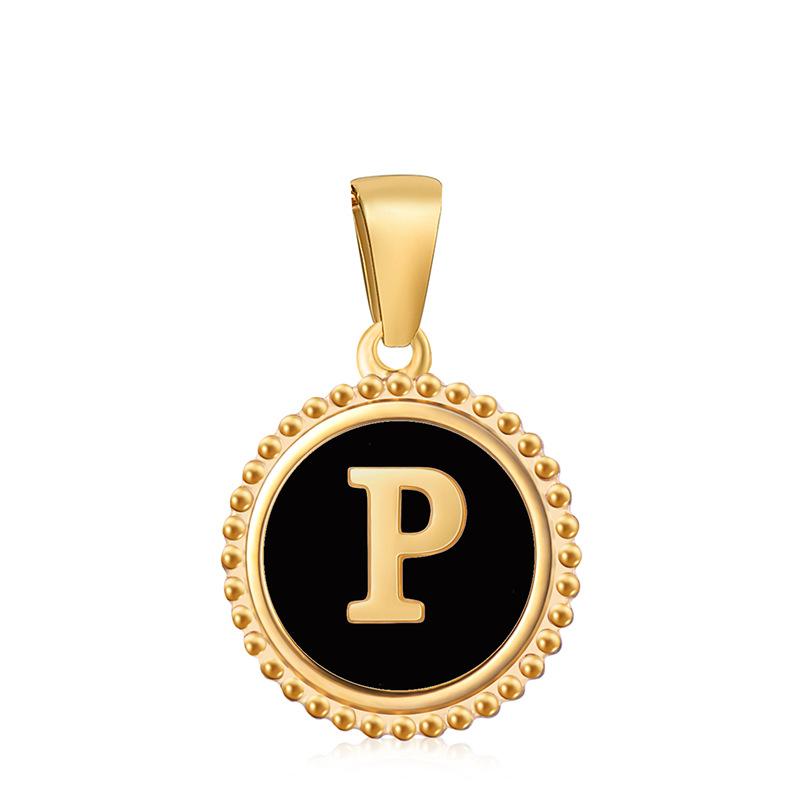 Новый кулон с черной буквой в виде капли масла, кружево 18 карат, классический универсальный нишевый дизайн кулона