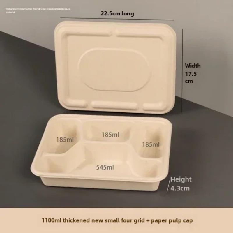 10 шт. одноразовая разделенная упаковочная коробка для доставки большой емкости многосетчатые бумажные ланч-боксы экологически чистые микроволновые целлюлозы