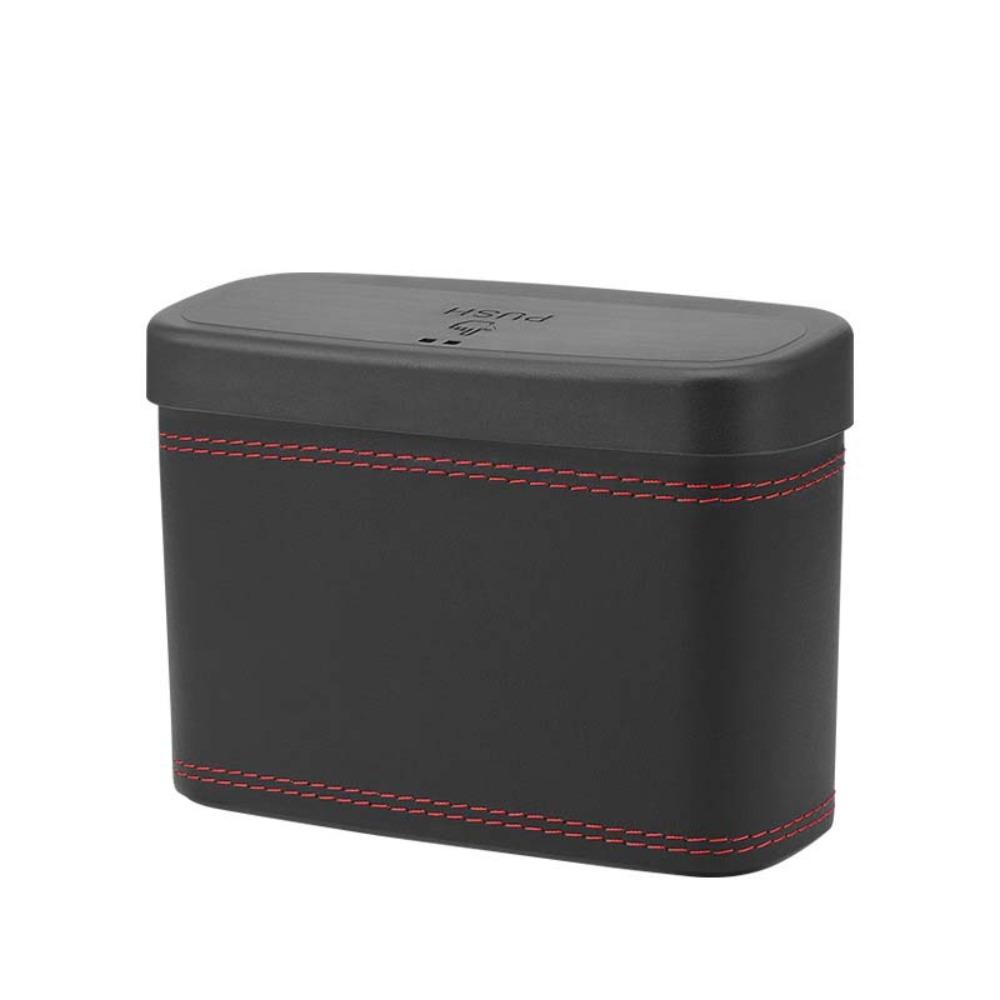 Waterproof Vehicle Trash Can PU Leather Hanging Storage Bin Car Press-down Storage Box  Car Storage