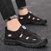 Men's Summer Sandals Loafers Casual Breathable Comfortable Mesh Shoes Vintage Leather Flats Outdoor Beach Shoes Men Shoes