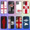 Чехол для телефона с флагом Грузии Для iPhone 17, 16, 15, 14, 13, 12 Plus, Max Мягкий силиконовый черный чехол