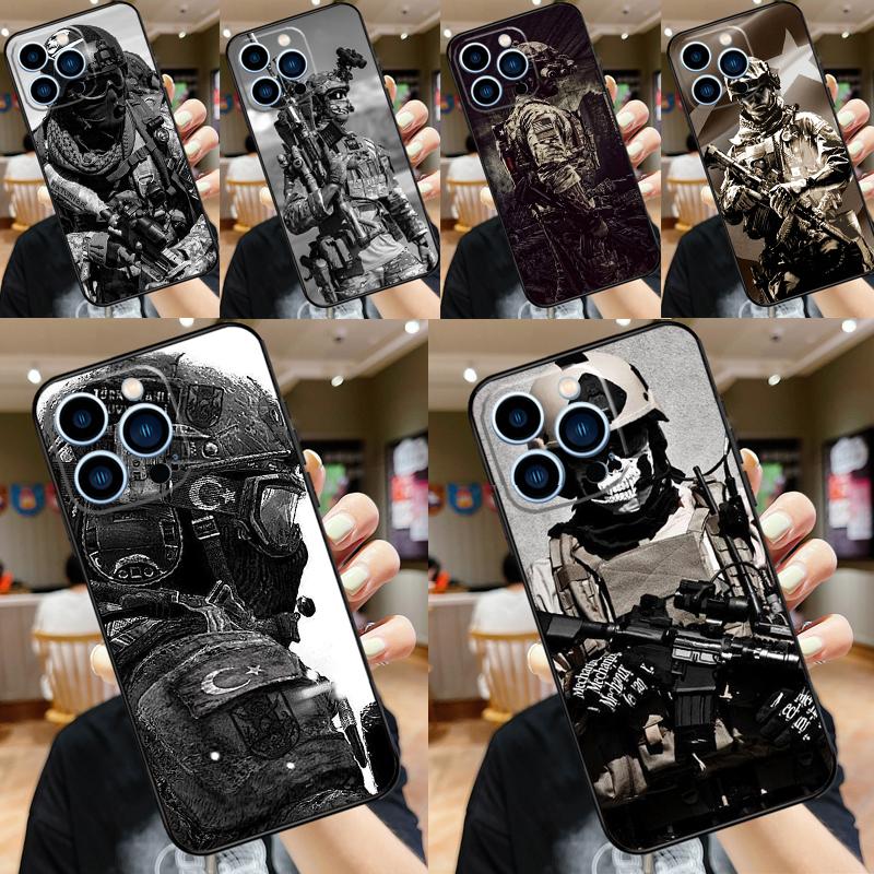 Military Army Special Forces Phone Case For iPhone 17 Pro Max 14 11 15 16 Pro Max 12 13 mini 16 Plus 16e 17 Air Funda