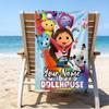 Custom Name Ultra-Soft Beach Towel with Gabby Theme,Ideal for Pool - Camping, Diving - Perfect Travel Essential, Vibrant Beach Towel.