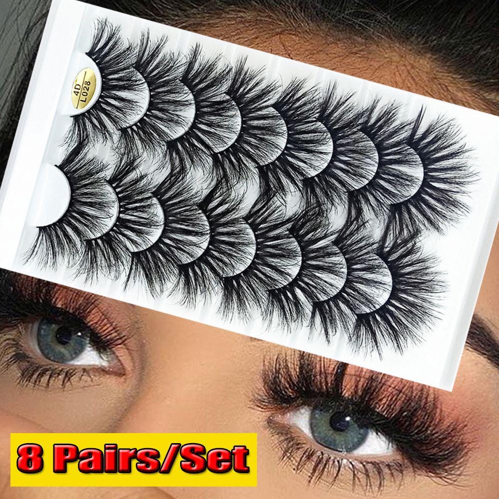Effect Wispies Fluffy Full Volume Thick Eye Lash Extension False Eyelashes 25MM Lashes 4D Mink