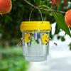 2Pcs Wasp Traps with Solar LED Light Auto ON/OFF Easy To Install Reusable Outdoor Hanging Fruit Fly Traps Insect Catchers