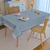 Waffle tablecloth cotton yarn fringed small fresh atmosphere decorative cloth dining table fabric tablecloth coffee table tablecloth