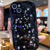 Прозрачная блестящая звезда подходит для Apple 15 полностью закрытого Эпоксидного чехла для телефона iPhone13 с точным вырезом 12 с мягким краем, противоударный.