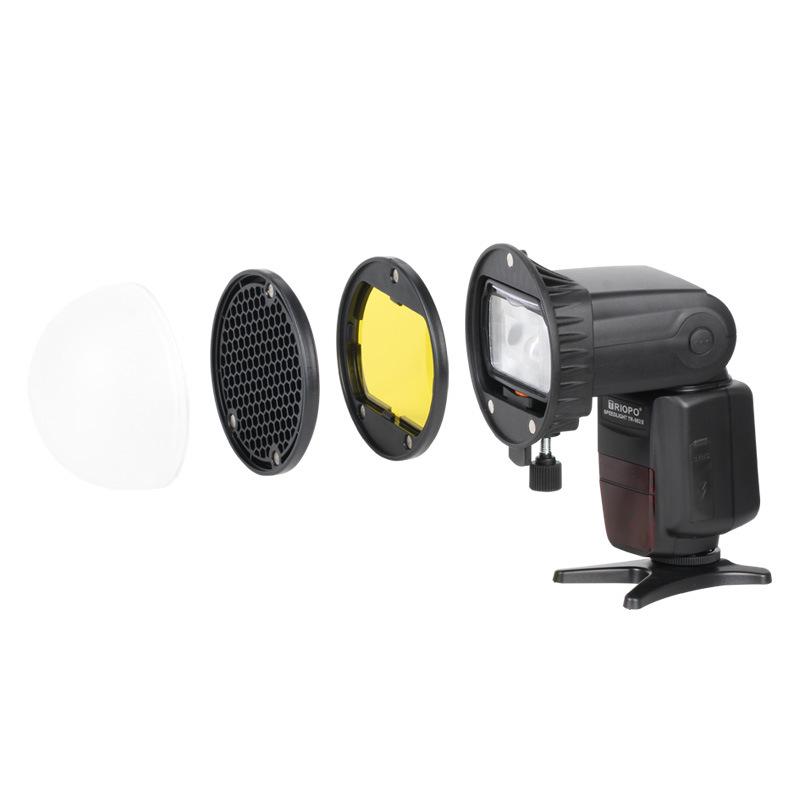Jiebao TR08 DSLR Magnetic Flash Diffuser with Honeycomb Filters and Quick Release Ball Head