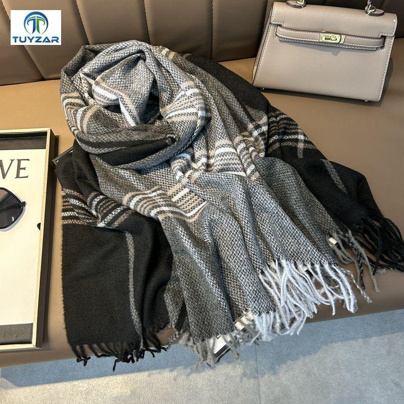 2024 Autumn And Winter New Thickened And Extended Cashmere Scarf Versatile Women'S Warm Neck Protection Scarf Double Sided Scarf Shawl