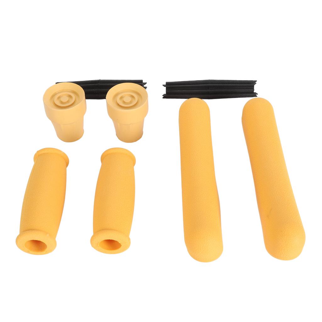 Crutch Pad Set Soft Rubber Hand Grip Underarm Pad Non Slip Tip for Aluminum and Wooden Crutches