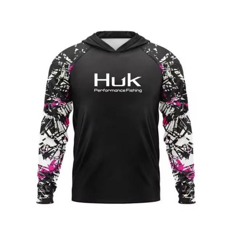 Mens Quick-Dry UPF 50 Sun Protection Fishing Shirt With Hood Face Cover Lightweight Breathable Long Sleeve T-Shirt