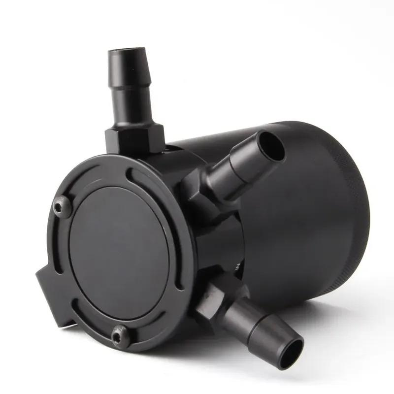 Universal Car 3-Port Oil Catch Can Tank Separator 3/8" 1 Outlet + 2 Inlet Aluminum Baffled  Air-Oil Separator