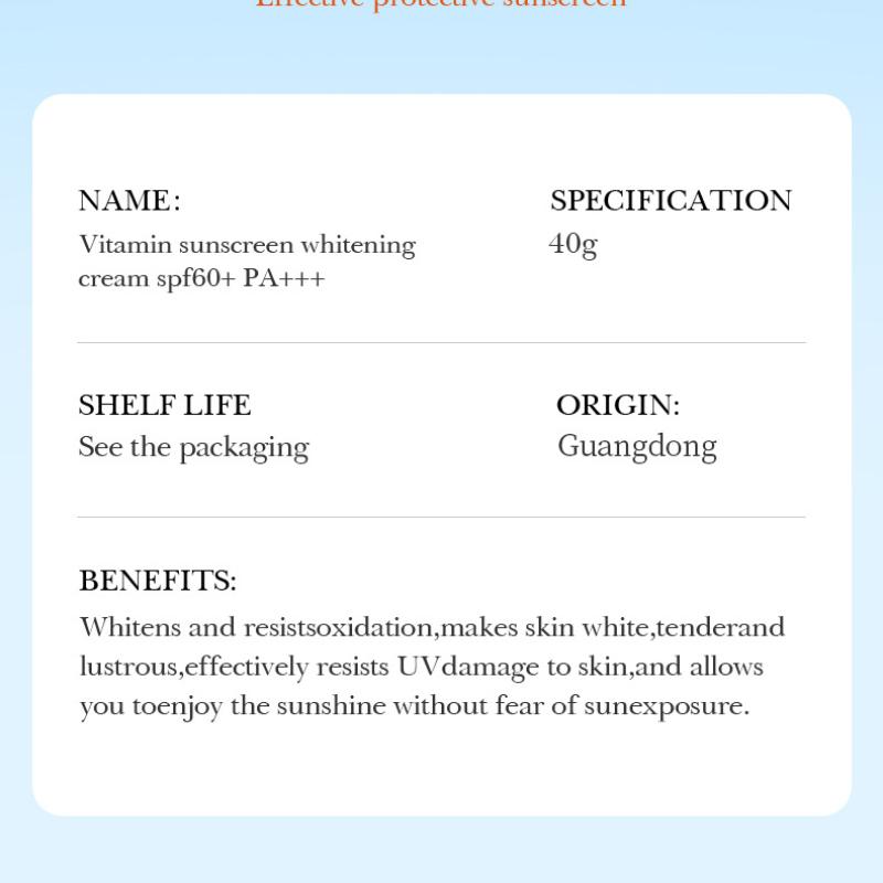 Солнцезащитный крем SPF60 + VC SADOER Vitamin C Isolation Освежающий солнцезащитный крем